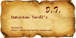 Dahinten Teréz névjegykártya