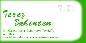 terez dahinten business card